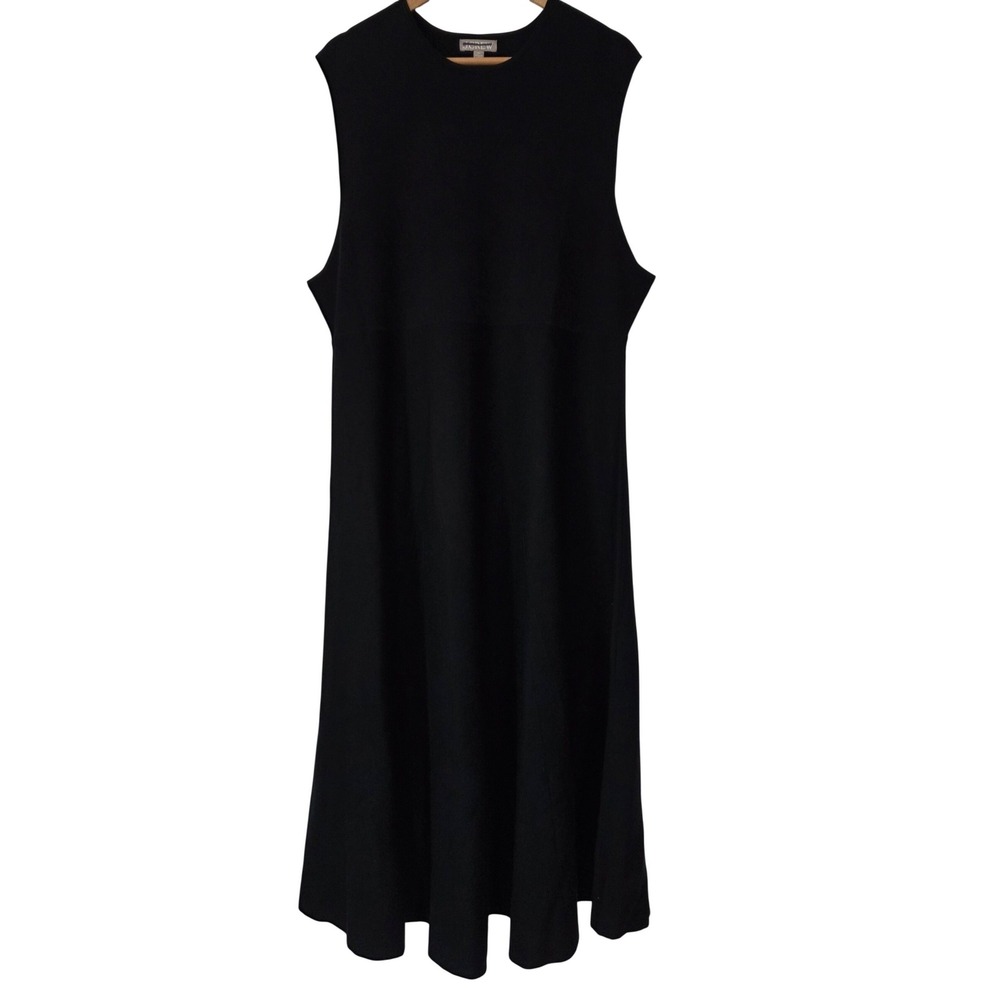 J. Crew Merino Wool Midi Dress Sleeveless Women 3X Black NWT CO082